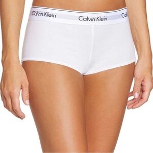 NWT Calvin Klein White Logo Waistband Boyshorts Size Large